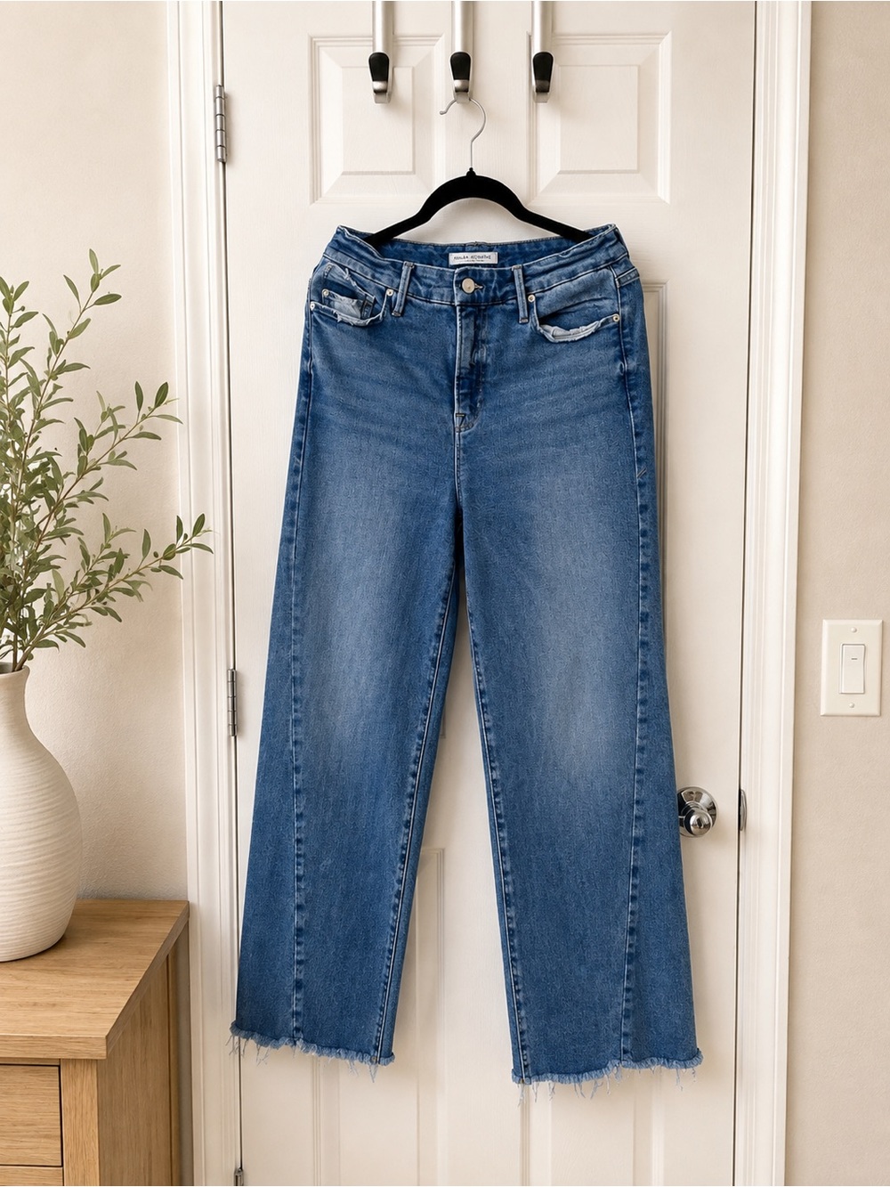 Good American High-Rise Wide-Leg Women's Jeans in Medium Blue